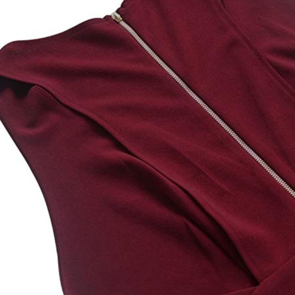 deep v halter dress w pockets - Picture 4 of 5